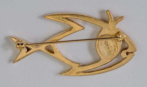 Jean Cocteau brooch : The fish (gold)