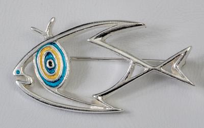 Broche Jean Cocteau : Le poisson (argenté)