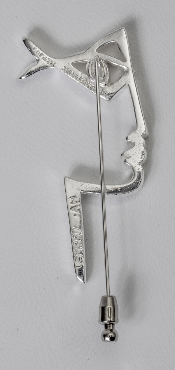 Broche Bijou 'Le Profil' Inspirée De Jean Cocteau - En Laiton Doré, Style Artistique, Neuve Avec étiquettes