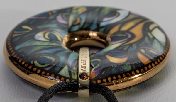 Tiffany Porcelain pendant : Peacock