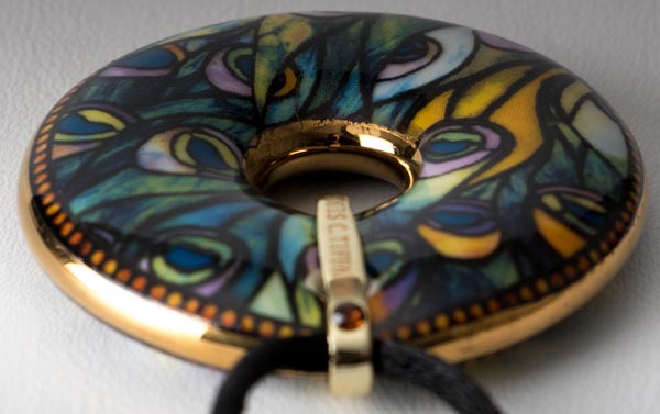 Tiffany Porcelain pendant : Peacock