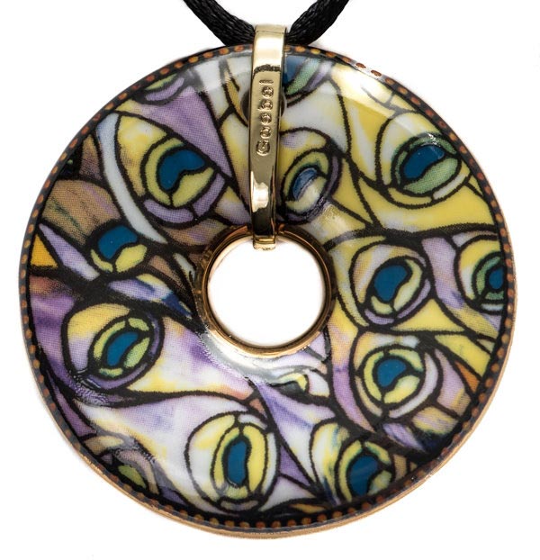 Tiffany Porcelain pendant : Peacock