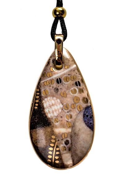 Pendentif en porcelaine Klimt : Sea Serpents