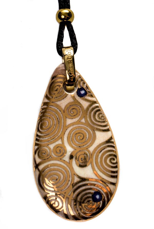 Gustav Klimt Porcelain pendant : Sea Serpents