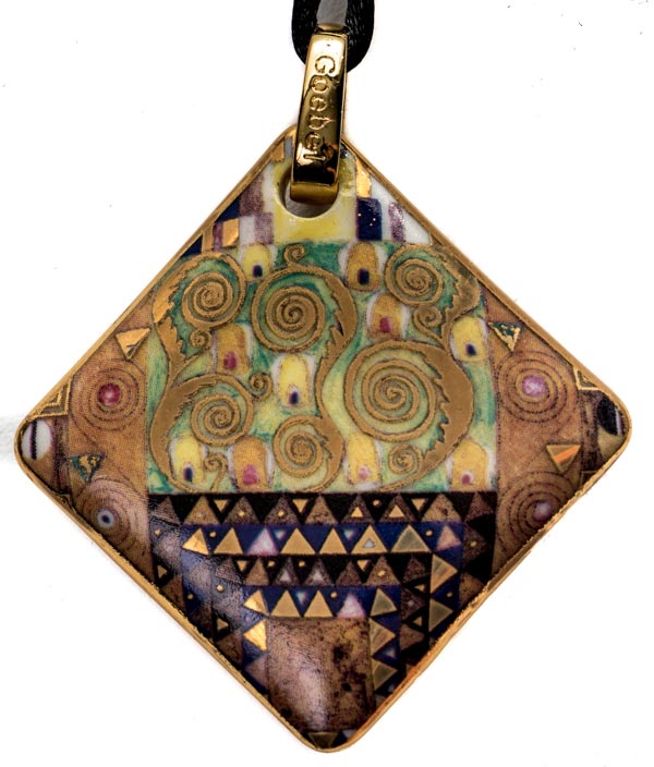Ciondolo in porcellana Klimt : Frise Stoclet (rombo)