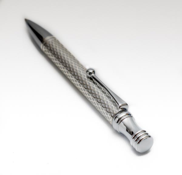 Ballpoint pen : Grid Pattern (silver color)