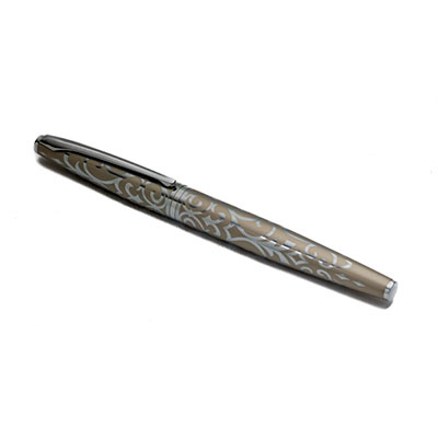 Bolígrafo Roller : Arabescos (gris y plata)