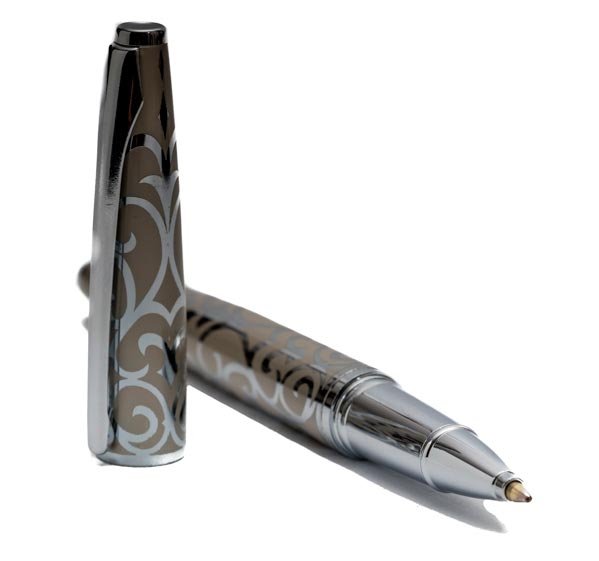 Rollerball Pen : Arabesques (Grey and Silver)