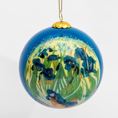 Van Gogh glass ball christmas ornament : Irises