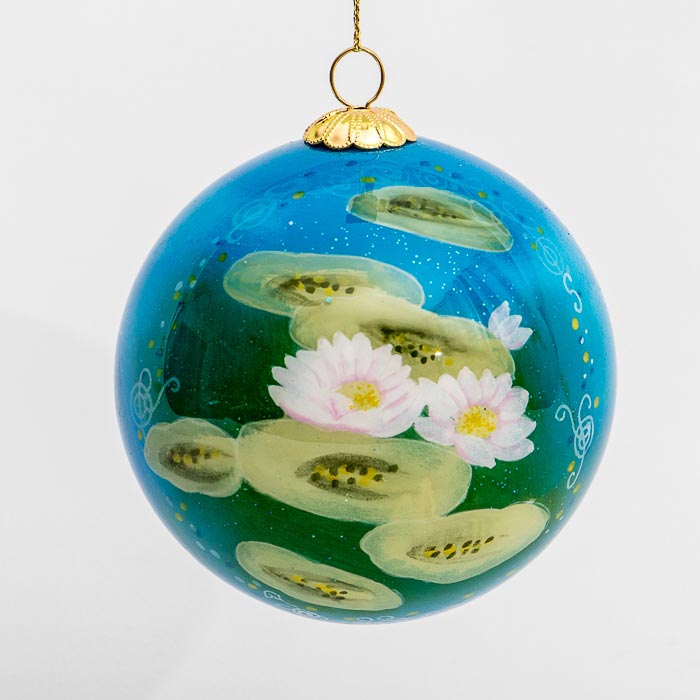 Claude Monet glass ball christmas ornament : Nympheas day