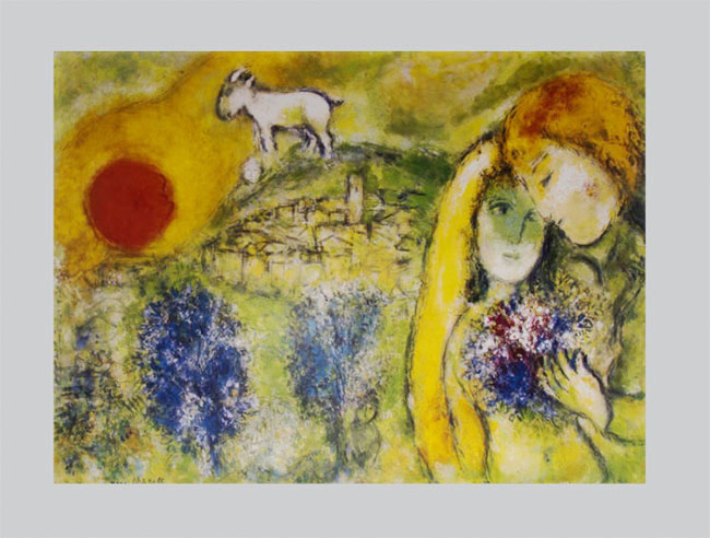 Marc Chagall Art Print - The lovers of Vence