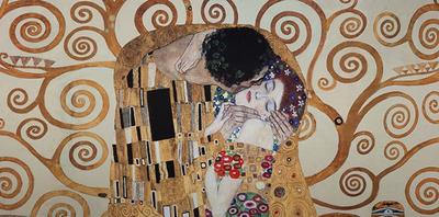 Stampa Gustav Klimt - Il Bacio  e l'albero della vita (naturale)