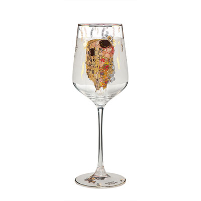Klimt wine glass : The kiss