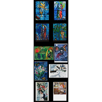 10 cartes postales Marc Chagall (Vitraux)