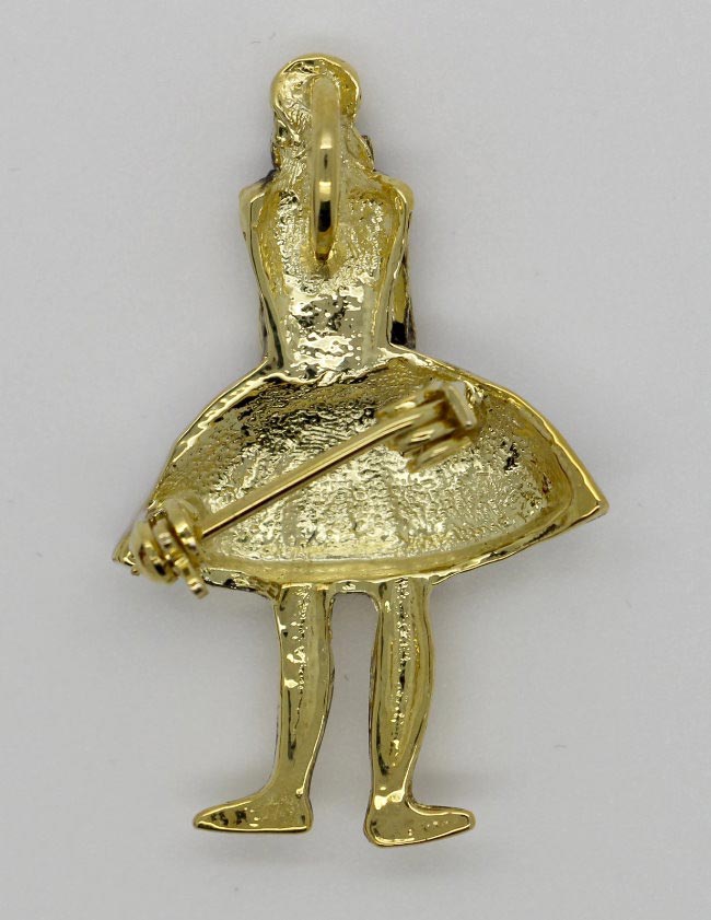 Brooch pendant after Edgar Degas : The Little Fourteen Years Old Dancer (detail 2 : back)