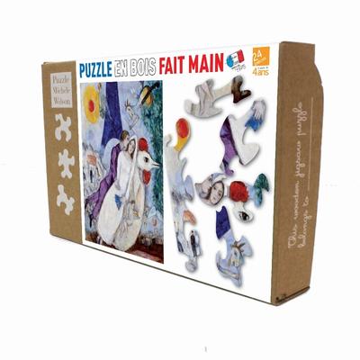 Puzzle enfant en bois Marc Chagall : Les Mariés de la Tour Eiffel