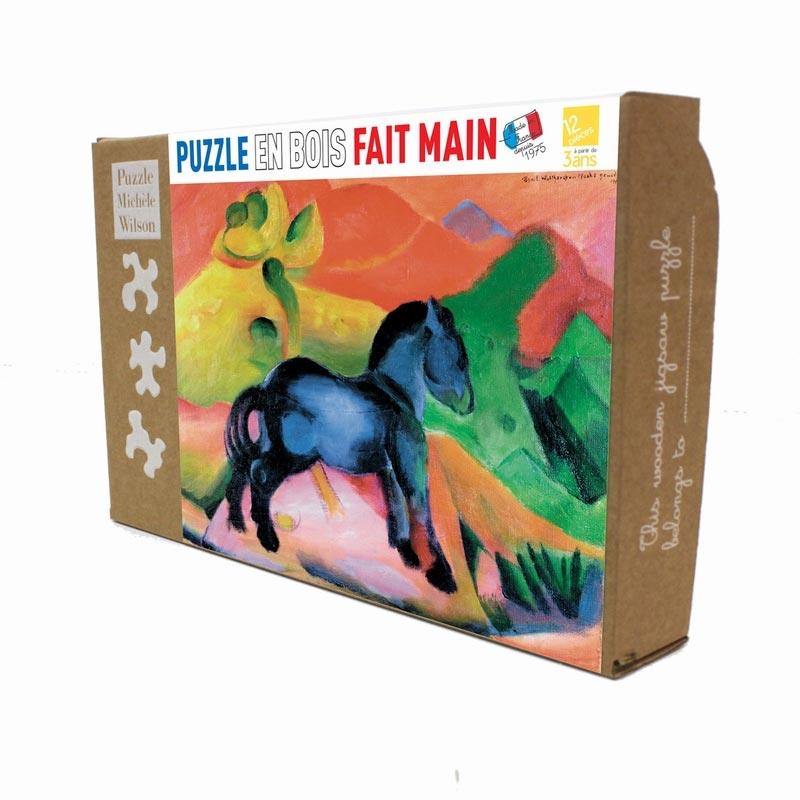 Puzzle enfant en bois Franz Marc : Le cheval bleu