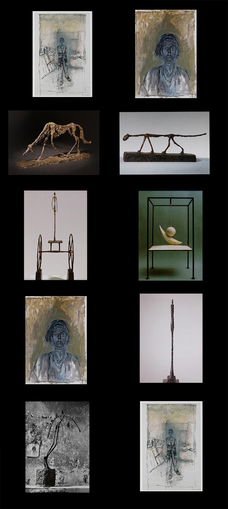 10 Giacometti postcards