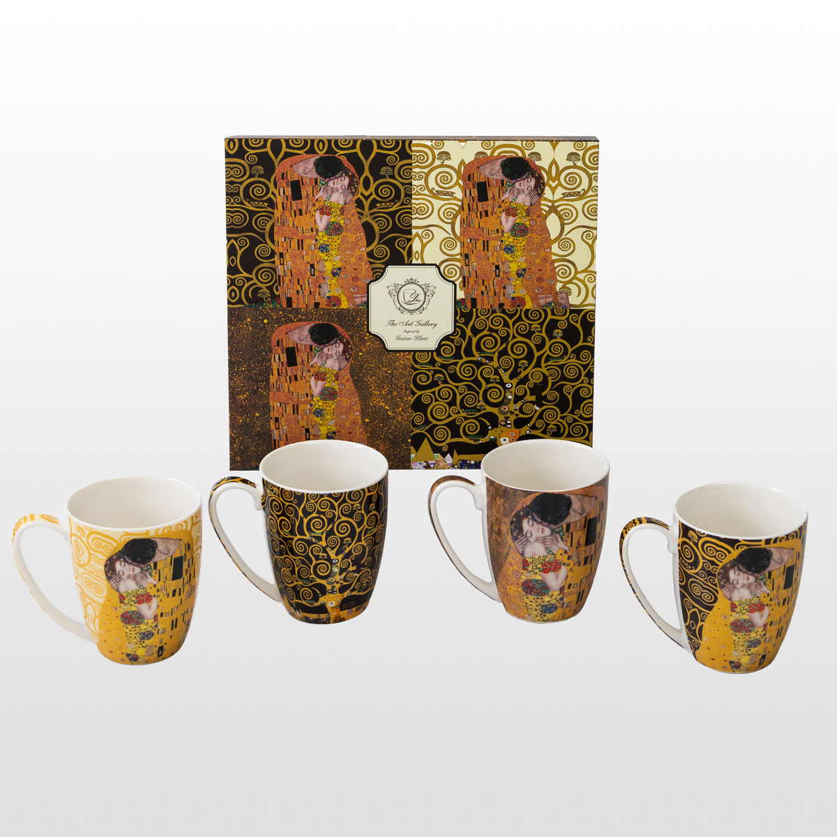 4 Gustav Klimt mugs (in a gift box), detail n°1