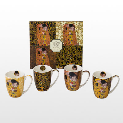 4 Gustav Klimt mugs (in a gift box)