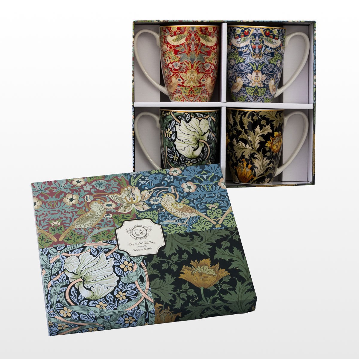4 tazas William Morris (en una caja de regalo), detalle n°2