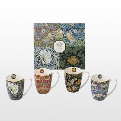 4 tazas William Morris (en una caja de regalo)