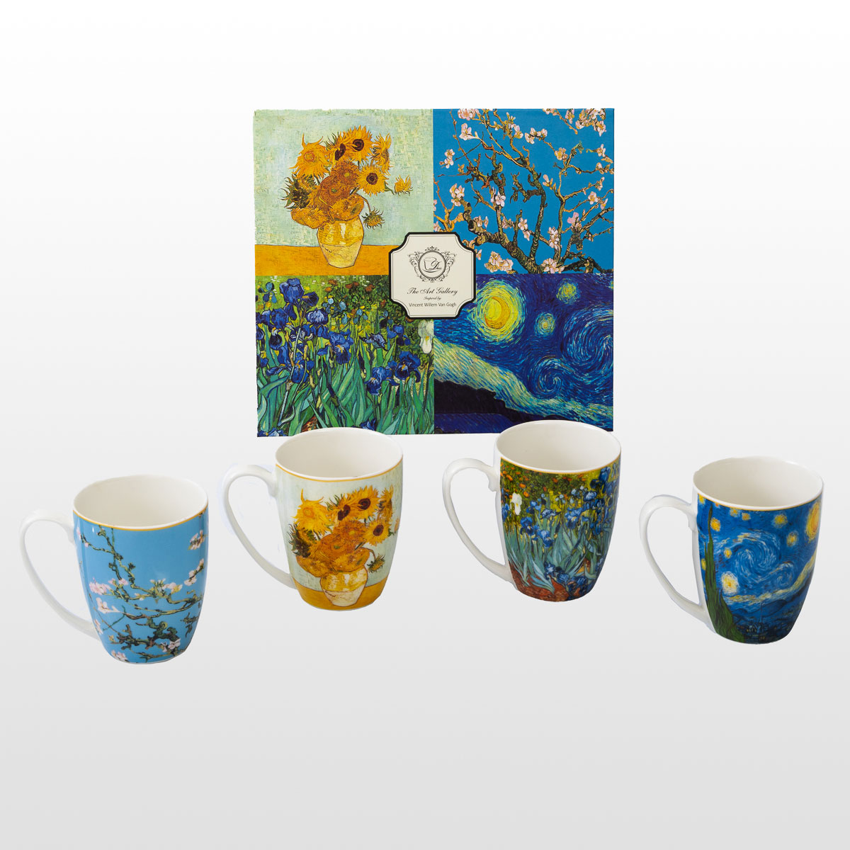 4 tazas Vincent Van Gogh (en una caja de regalo), detalle n°1