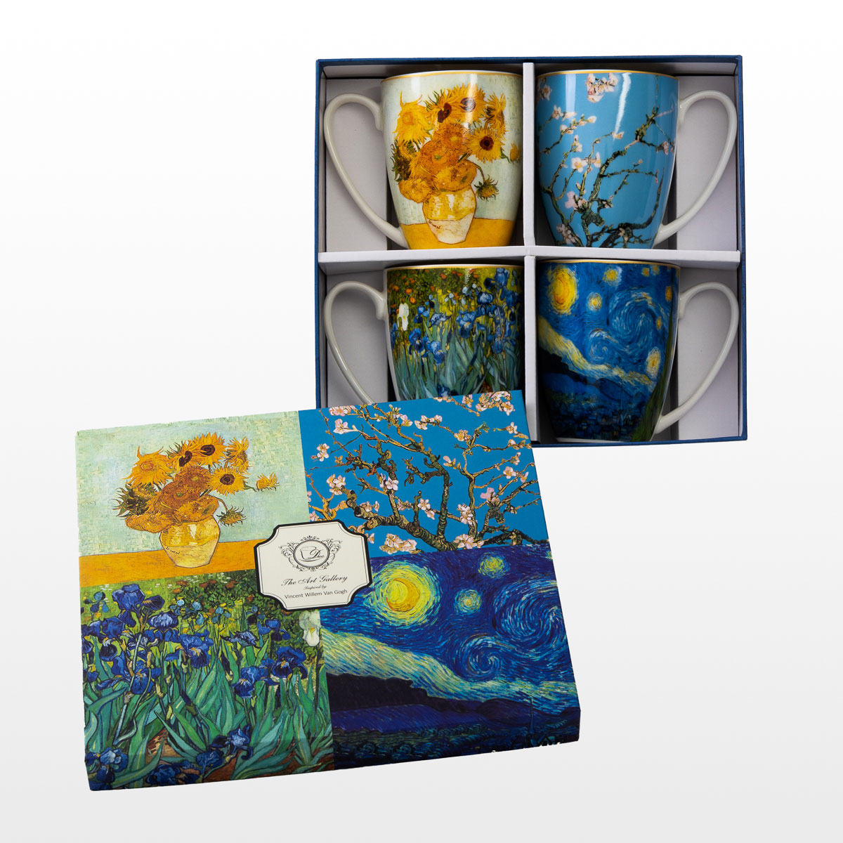 4 tazas Vincent Van Gogh (en una caja de regalo), detalle n°2