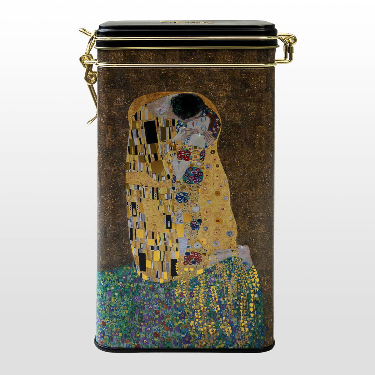 Gustav Klimt airtight coffee tin: The Kiss (rear view)