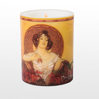 Alfons Mucha candle : Ruby