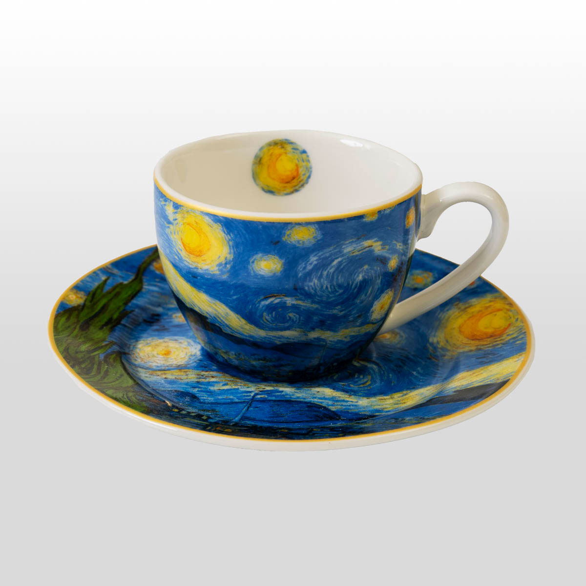 Duo di tazze da caffè espresso Vincent Van Gogh: Notte stellata (dettaglio 2)