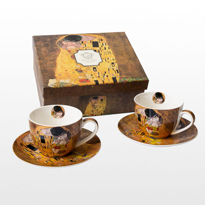 Dúo de tazas de té Gustav Klimt : El beso