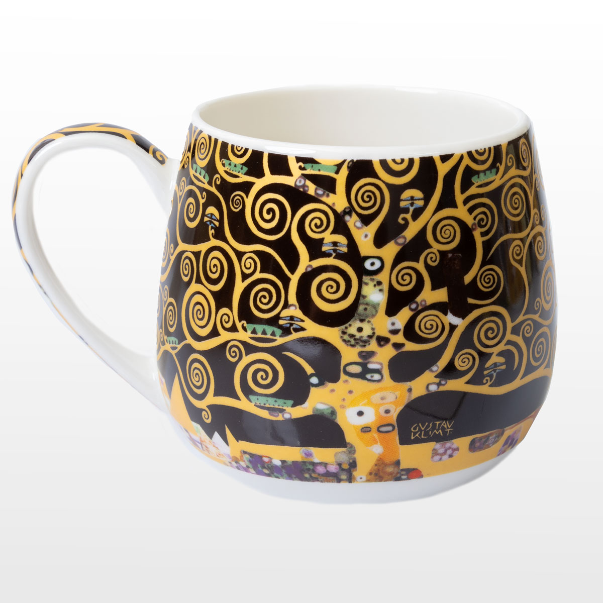 Mug snuggle Gustav Klimt : El Árbol de la Vida (negro) (detalle 1)