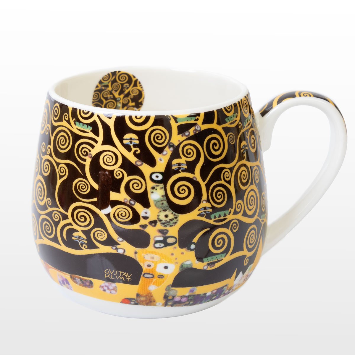 Mug snuggle Gustav Klimt : El Árbol de la Vida (negro) (detalle 2)
