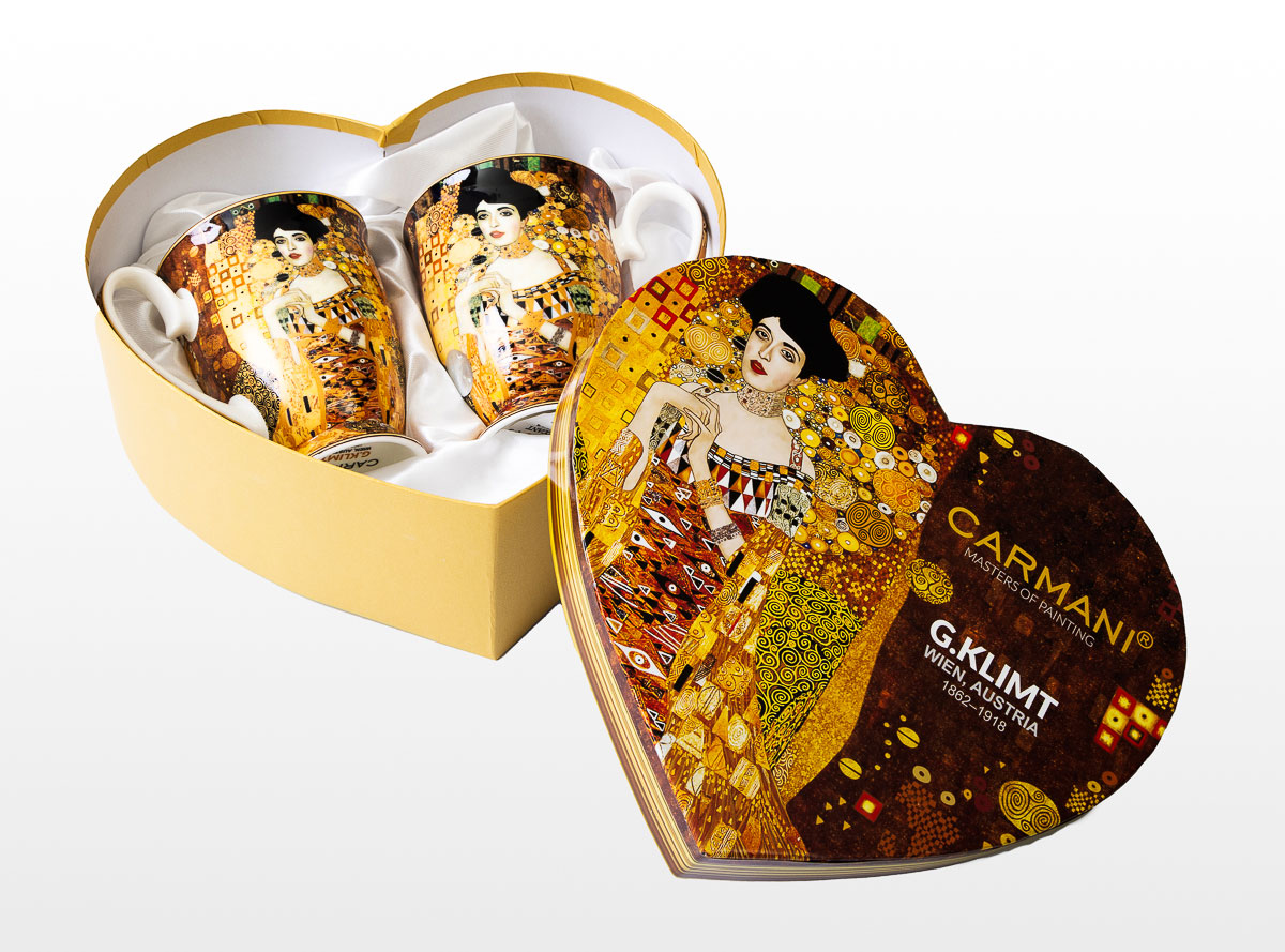 Duo di tazze Gustav Klimt : Adèle Bloch (scatola cuore Carmani), dettaglio n°1