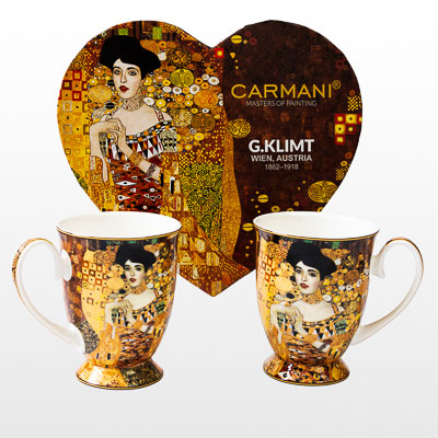 Dúo de tazas Gustav Klimt : Adèle Bloch (caja corazón Carmani)