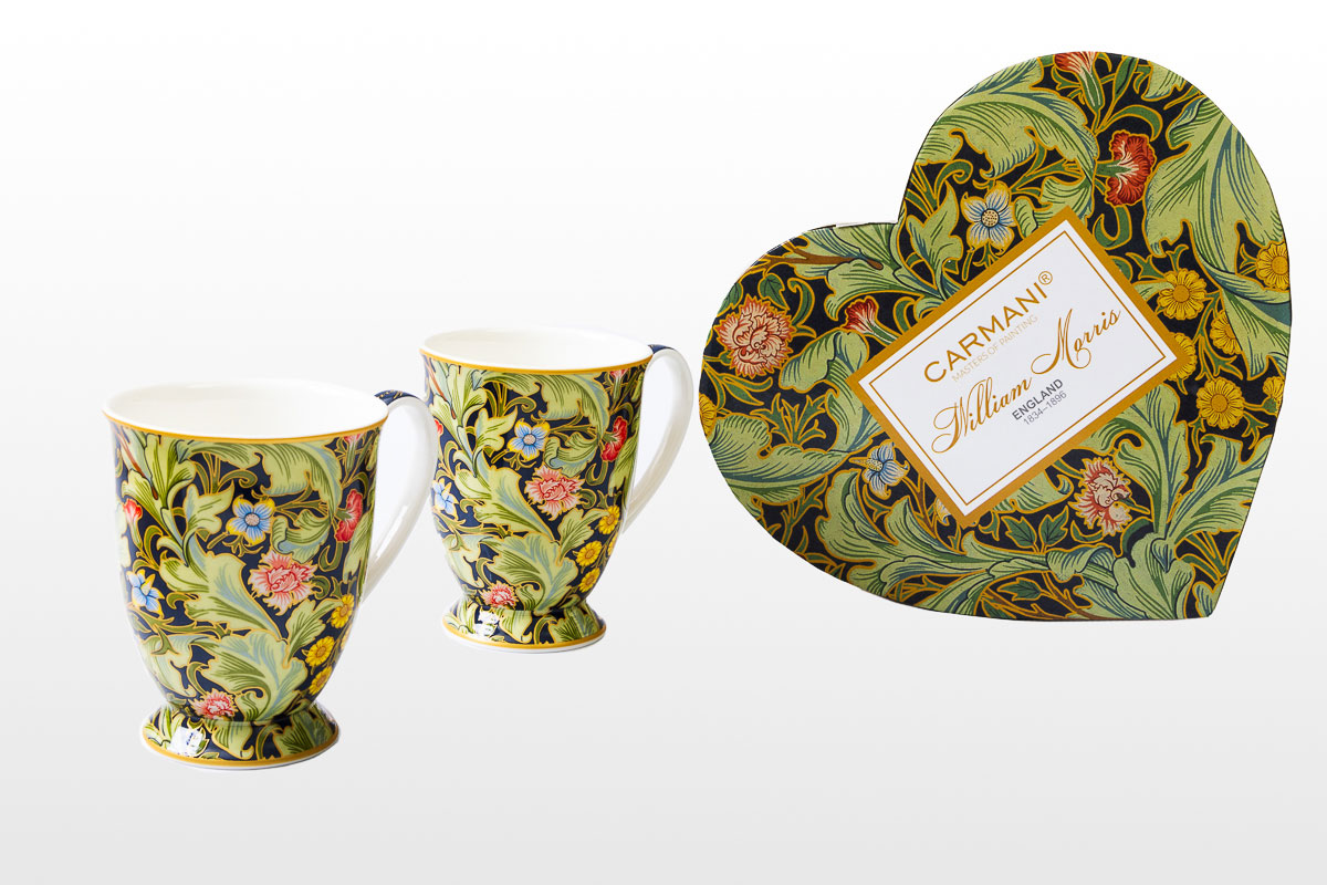 Duo di tazze William Morris (scatola cuore Carmani), dettaglio n°2