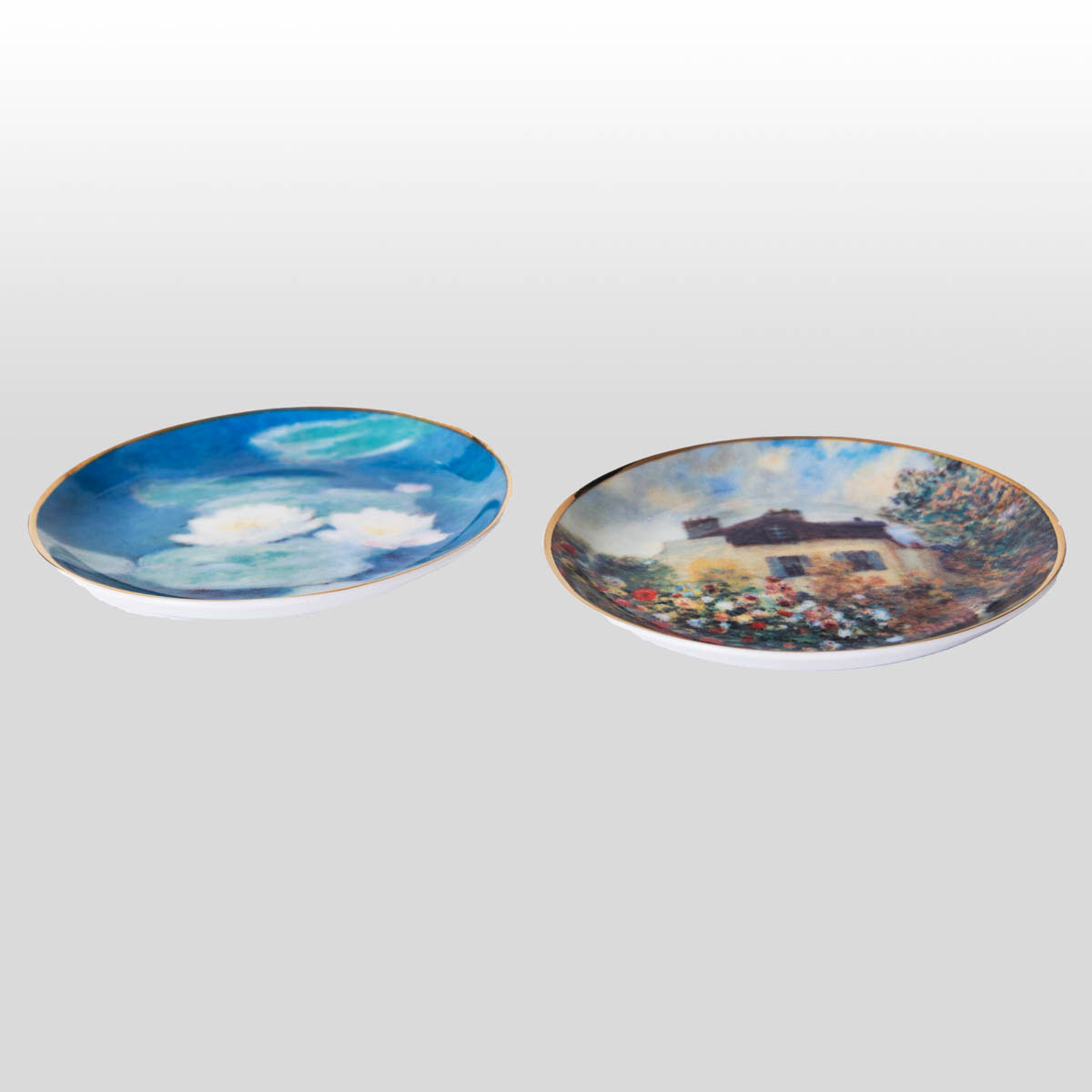 Set of 2 small dessert plates Claude Monet (detail)