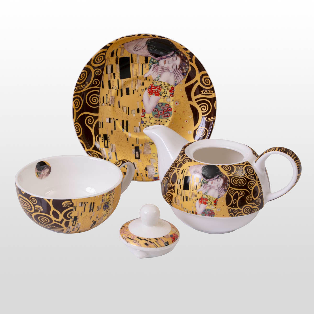 Teapot and cup set Gustav Klimt: The kiss