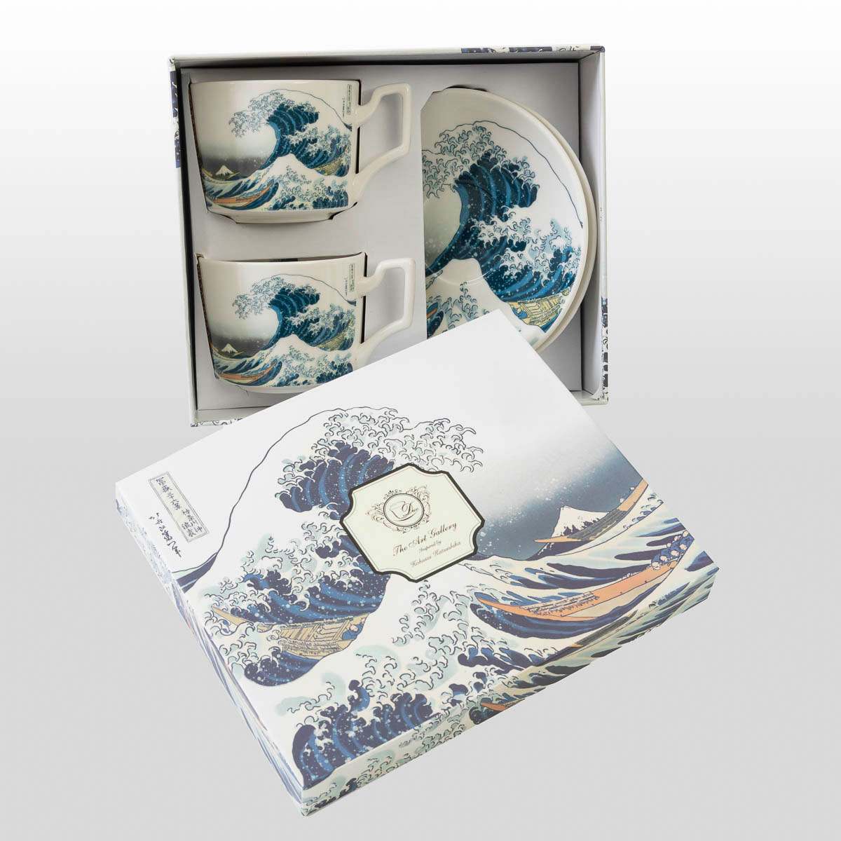 Duo of Hokusai Tea Cups: The Great Wave (detail 2)