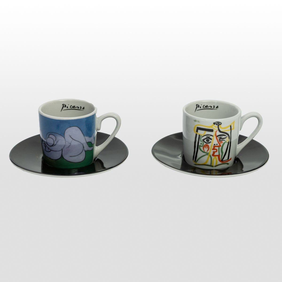 Pablo Picasso set of 2 espresso cups and saucers : Jacqueline, The nap (detail 1)