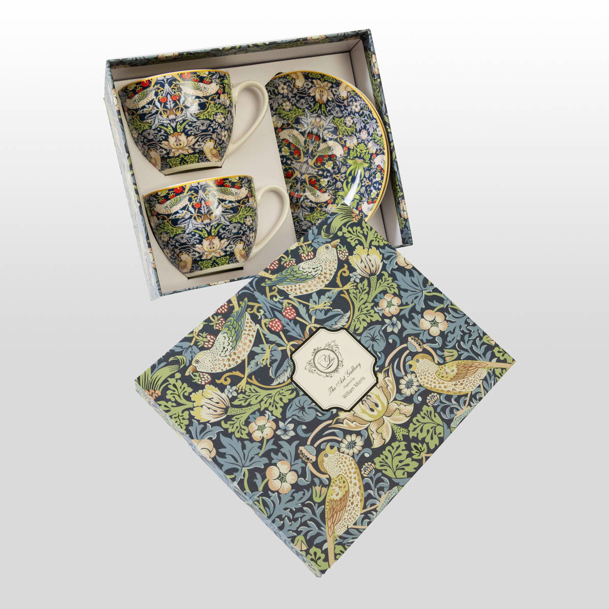 Tea cup duo William Morris: Strawberry Thief Blue (detail 1)