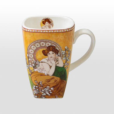 Grand mug en porcelaine de Mucha (650 ml) : Topaze