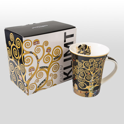 Taza Gustav Klimt: El árbol de la vida (fondo negro)