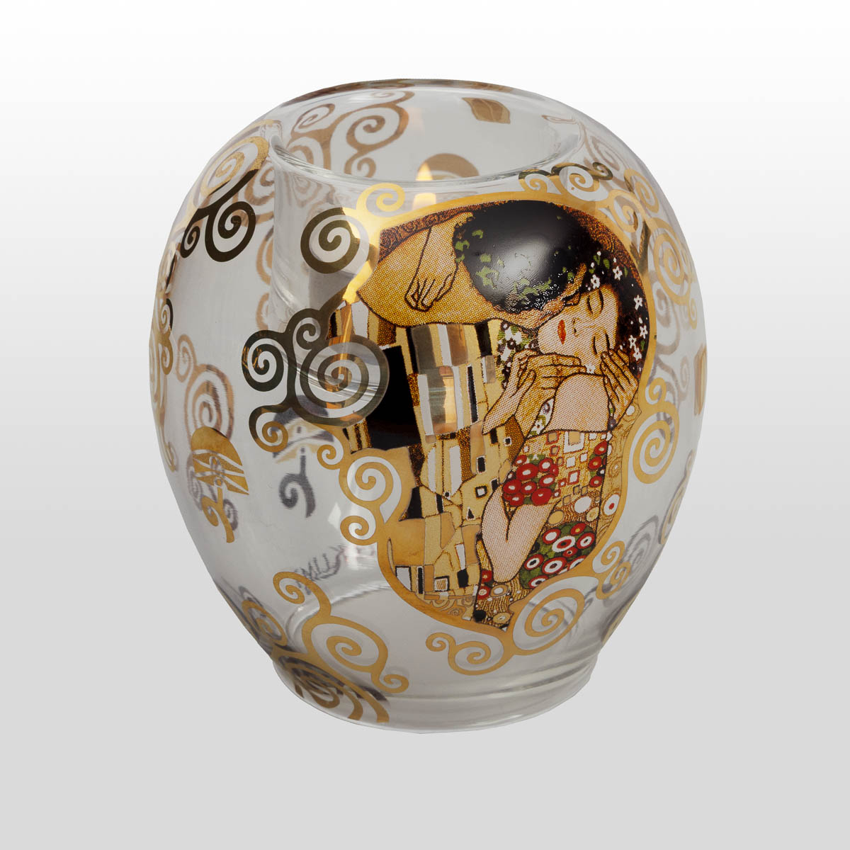 Photophore en verre Gustav Klimt : Le baiser (détail 1)