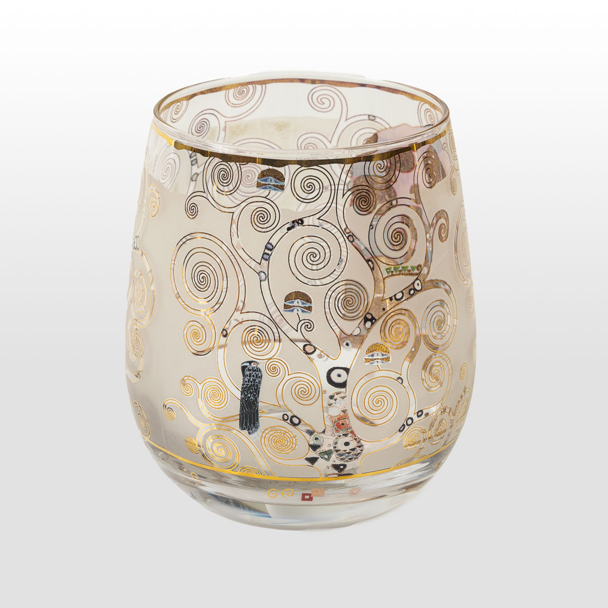 Glass candle holder Gustav Klimt: Fulfilment (detail)