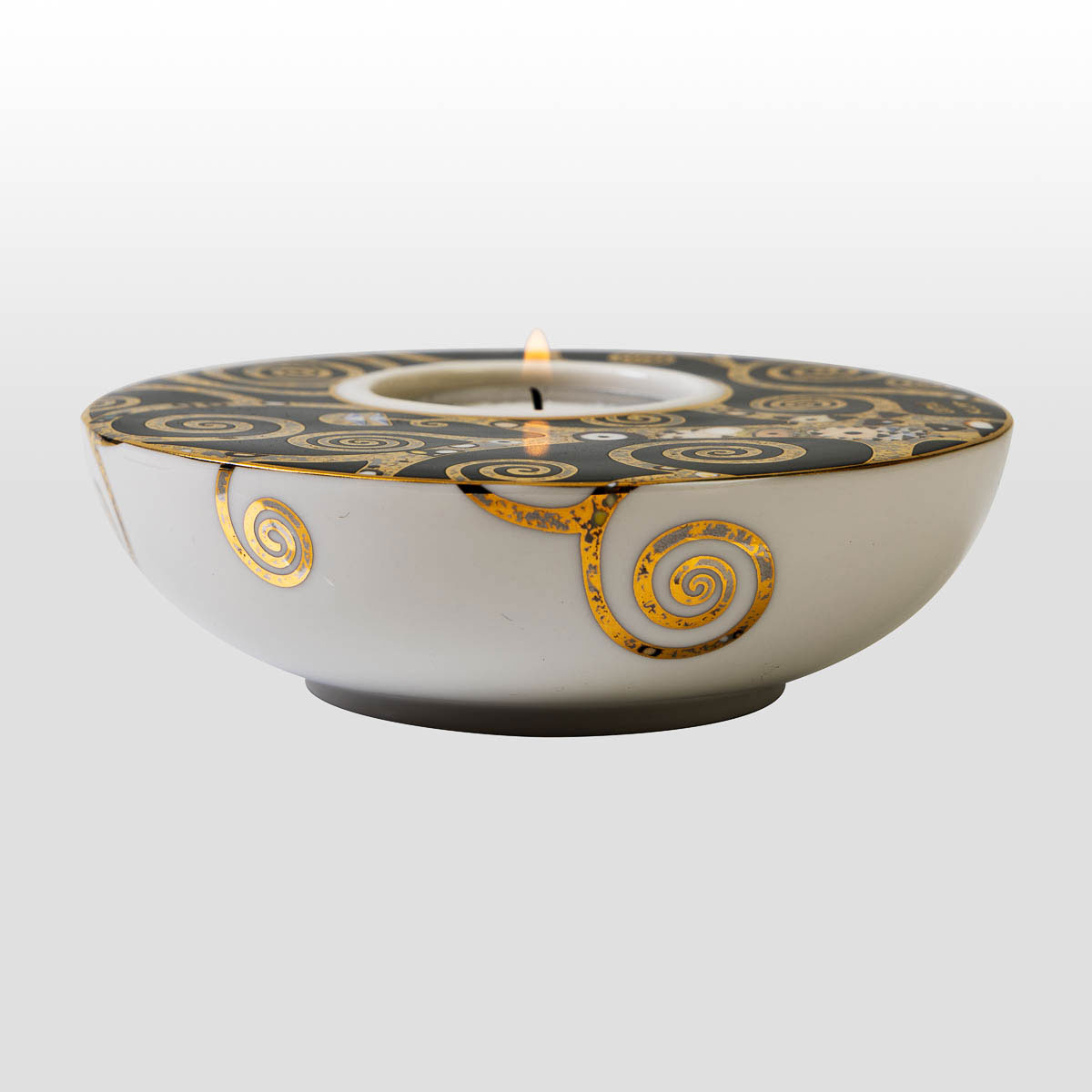Candle holder Gustav Klimt: The Tree of Life (Black), detail of the gilding