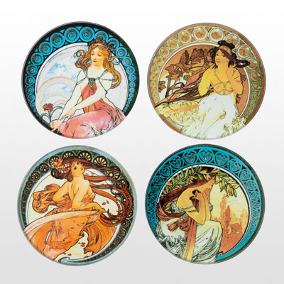 Set of 4 Alphonse Mucha coasters