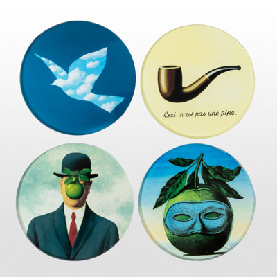 Set di 4 sottobicchieri René Magritte