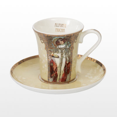 Alphonse Mucha espresso cup and saucer : Autumn, winter